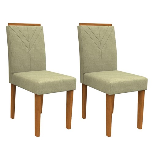 Conjunto 2 Cadeiras Amanda Ipê/Marfim - PR Móveis 
