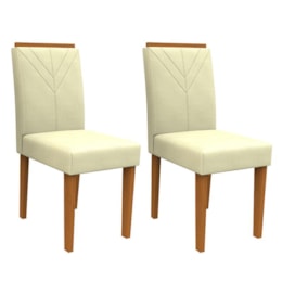 Conjunto 2 Cadeiras Amanda Ipê/ - PR Móveis Bege