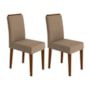 Conjunto 2 Cadeiras Amanda para Mesa de Jantar Castanho/Marrom Rosê - New Ceval