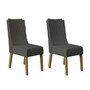 Conjunto 2 Cadeiras Amélia Carvalho Europeu/Suede Cinza - PR Móveis