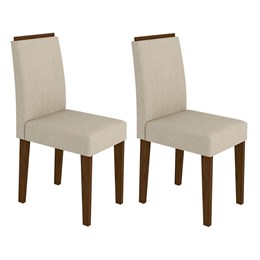 Conjunto 2 Cadeiras Ana Castanho/Bege - PR Móveis 
