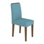 Conjunto 2 Cadeiras Ana Imbuia/Azul Claro - PR Móveis  