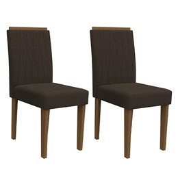 Conjunto 2 Cadeiras Ana Imbuia/Café - PR Móveis  