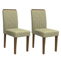 Conjunto 2 Cadeiras Ana Imbuia/Marfim - PR Móveis  