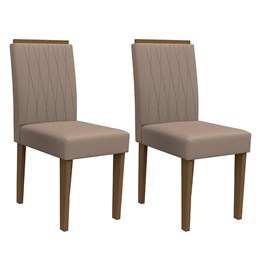 Conjunto 2 Cadeiras Ana Imbuia/Marrom - PR Móveis  