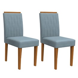 Conjunto 2 Cadeiras Ana Ipê/Azul - PR Móveis  