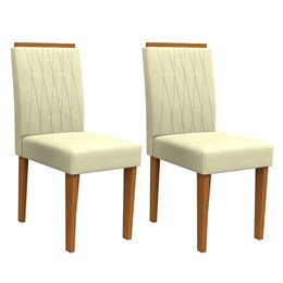 Conjunto 2 Cadeiras Ana Ipê/Bege - PR Móveis  