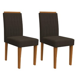 Conjunto 2 Cadeiras Ana Ipê/Café - PR Móveis  
