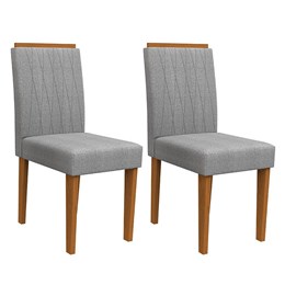 Conjunto 2 Cadeiras Ana Ipê/Cinza Claro - PR Móveis  