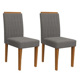 Conjunto 2 Cadeiras Ana Ipê/Cinza - PR Móveis  