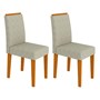 Conjunto 2 Cadeiras Ana Ipê/Linho Marrom Claro - PR Móveis