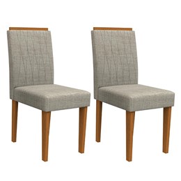 Conjunto 2 Cadeiras Ana Ipê/Marrom Claro - PR Móveis  