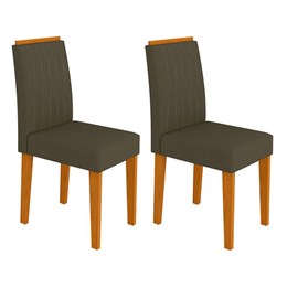 Conjunto 2 Cadeiras Ana Ipê/Marrom Escuro - PR Móveis 