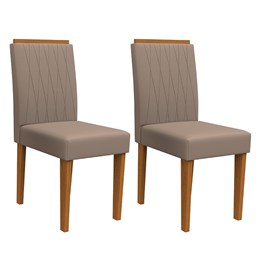 Conjunto 2 Cadeiras Ana Ipê/Marrom - PR Móveis  