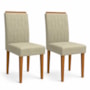 Conjunto 2 Cadeiras Ana para Mesa de Jantar Ipê/Marfim - New Ceval