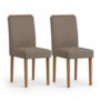 Conjunto 2 Cadeiras Ana para Mesa de Jantar Ypê/Camurça Marrom - New Ceval