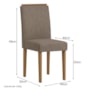 Conjunto 2 Cadeiras Ana para Mesa de Jantar Ypê/Camurça Marrom - New Ceval