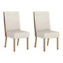 Conjunto 2 Cadeiras Anne Nature/Corano Caramelo/Suede Linho - Móveis Henn