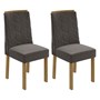 Conjunto 2 Cadeiras Astrid Amêndoa/Veludo Marrom - Móveis Lopas