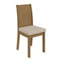 Conjunto 2 Cadeiras Athenas Amêndoa/Linho Bege - Móveis Lopas