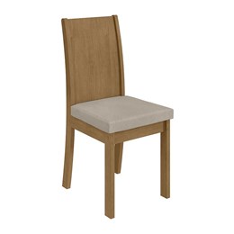 Conjunto 2 Cadeiras Athenas Amêndoa/Veludo Creme - Móveis Lopas