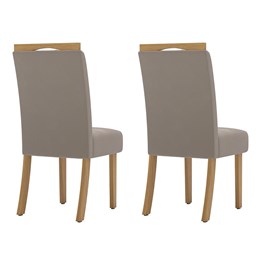 Conjunto 2 Cadeiras Bella Nature/Veludo Marrom Amêndoa - Móveis Henn