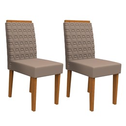 Conjunto 2 Cadeiras Berlim Ipê/Marrom - PR Móveis  