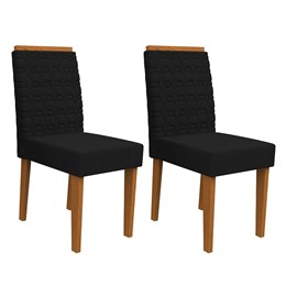 Conjunto 2 Cadeiras Berlim Ipê/Preto - PR Móveis  