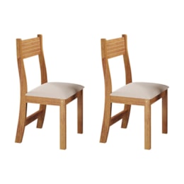 Conjunto 2 Cadeiras Brisa Mel/Linho Bronze - Viero