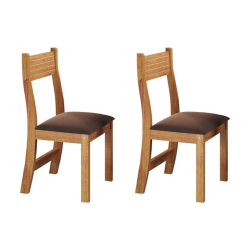 Conjunto 2 Cadeiras Brisa Mel/Veludo Bombom - Viero