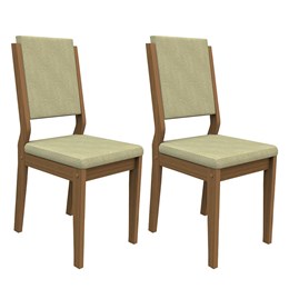 Conjunto 2 Cadeiras Carol Imbuia/Marfim - PR Móveis 