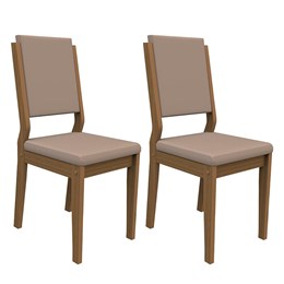 Conjunto 2 Cadeiras Carol Imbuia/Marrom - PR Móveis 