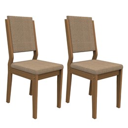 Conjunto 2 Cadeiras Carol Imbuia/ Marrom Rosê - PR Móveis