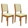Conjunto 2 Cadeiras Carol Ipê/Bege - PR Móveis 