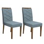 Conjunto 2 Cadeiras Caroline Imbuia/Azul - PR Móveis 