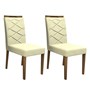 Conjunto 2 Cadeiras Caroline Imbuia/Bege - PR Móveis 