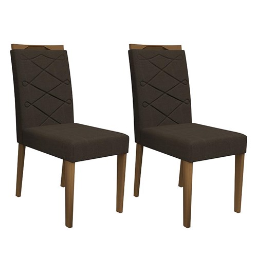 Conjunto 2 Cadeiras Caroline Imbuia/Café - PR Móveis 