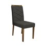 Conjunto 2 Cadeiras Caroline Imbuia/Cinza Escuro - PR Móveis 
