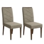 Conjunto 2 Cadeiras Caroline Imbuia/Marfim - New Ceval 