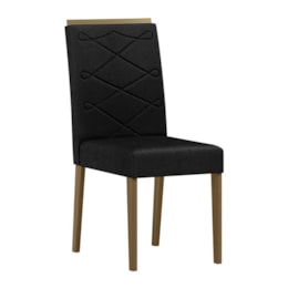 Conjunto 2 Cadeiras Caroline Imbuia/Veludo Preto - New Ceval Conjunto 2 Cadeiras Caroline Imbuia/Veludo Preto - New Ceval