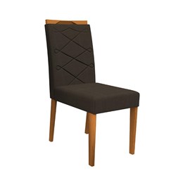 Conjunto 2 Cadeiras Caroline Ipê/Café - PR Móveis  