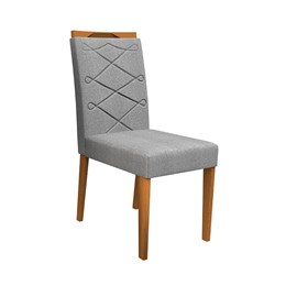 Conjunto 2 Cadeiras Caroline Ipê/Cinza Claro - PR Móveis  