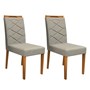 Conjunto 2 Cadeiras Caroline Ipê/Marrom Claro - PR Móveis  