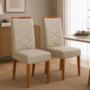 Conjunto 2 Cadeiras Caroline para Mesa de Jantar Ipê/Marrom Claro - New Ceval