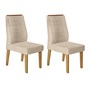 Conjunto 2 Cadeiras Curvata Carvalho Europeu/Linho Árido - PR Móveis 