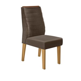 Conjunto 2 Cadeiras Curvata Carvalho Europeu/Marrom Café - PR Móveis 