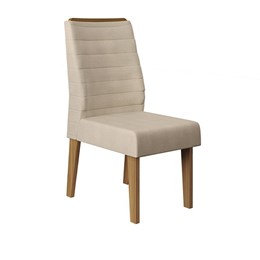 Conjunto 2 Cadeiras Curvata Carvalho Europeu/Suede Nude - PR Móveis 