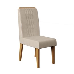 Conjunto 2 Cadeiras Elen Carvalho Europeu/Suede Nude - PR Móveis 