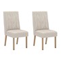 Conjunto 2 Cadeiras Eloá Nature/Suede Linho - Móveis Henn