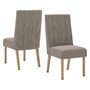 Conjunto 2 Cadeiras Eloá Nature/Veludo Marrom Amêndoa - Móveis Henn